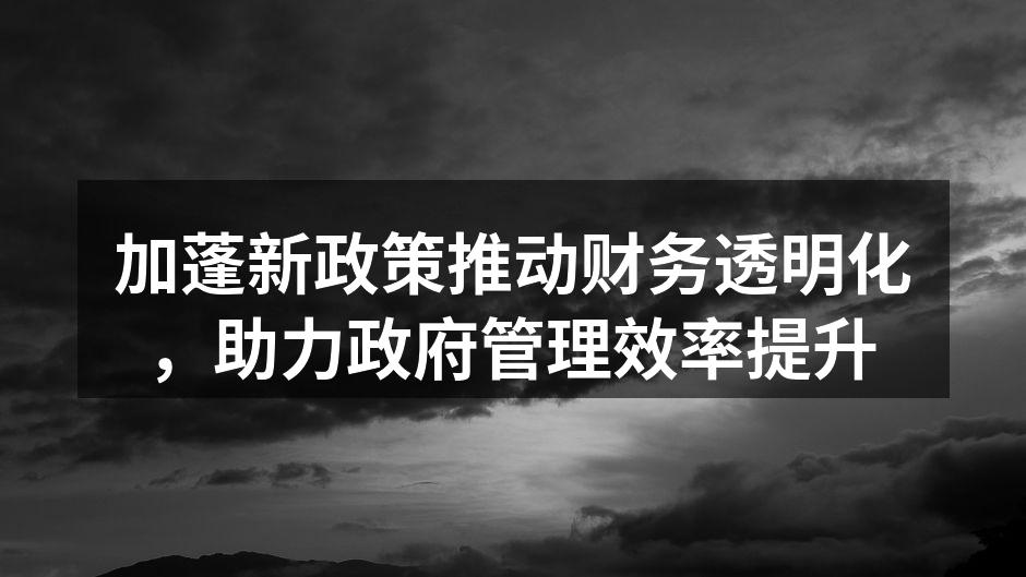 加蓬新政策推动财务透明化，助力政府管理效